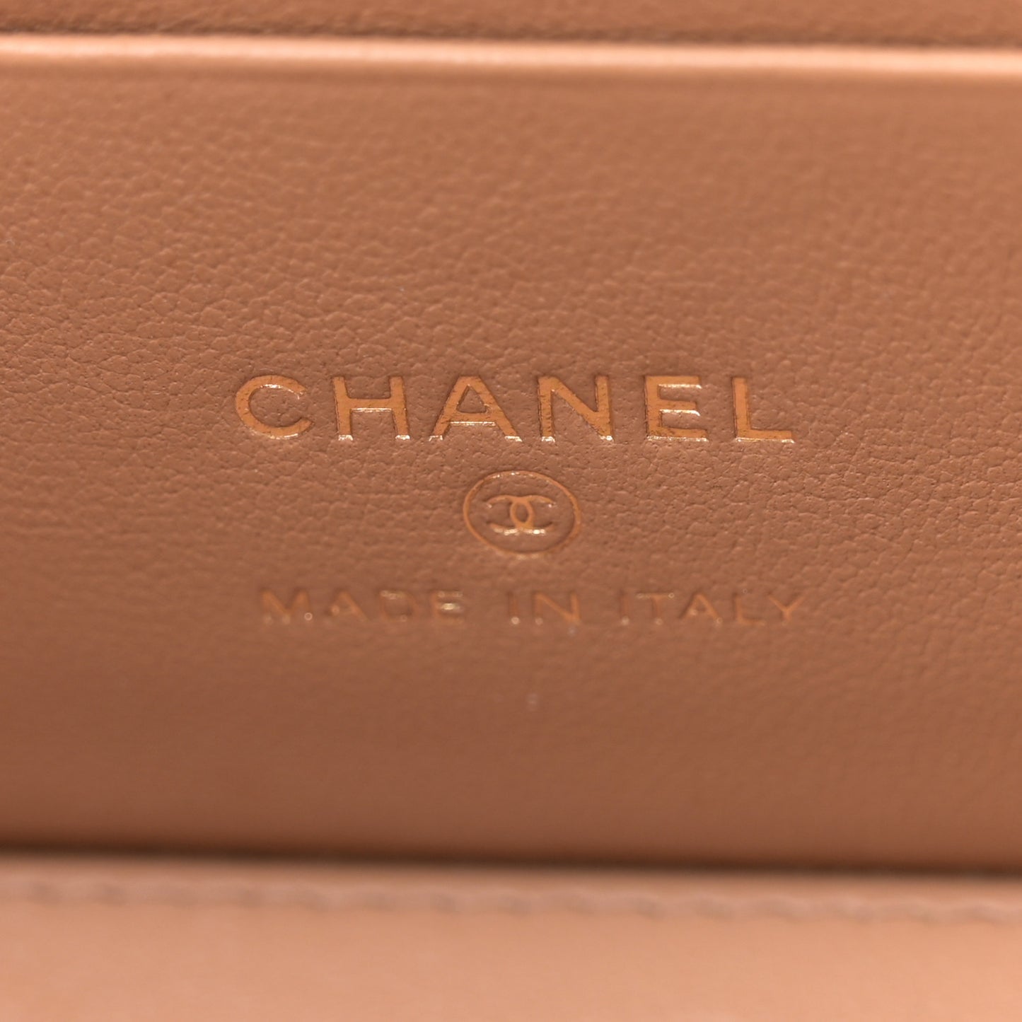 Lambskin Quilted Small Pillow Crush Vanity Case With Chain Beige