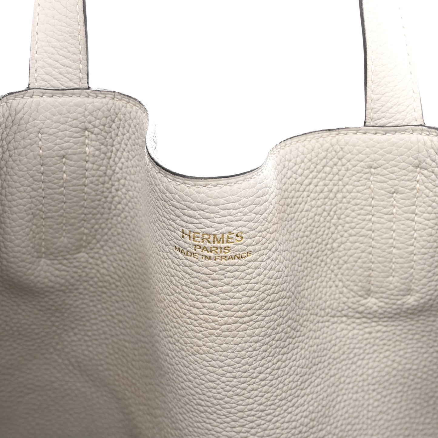 Taurillon Clemence Double Sens 36 Reversible Tote Gris Perle Etain