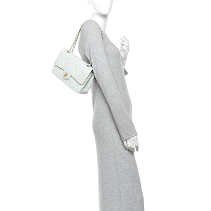 Chanel Tweed Medium Double Flap Light Turquoise 2 of 13