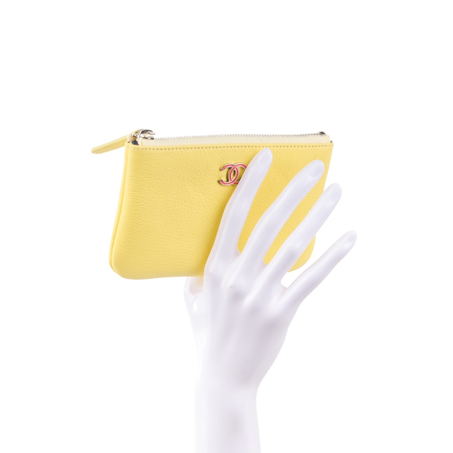 Goatskin Small Cosmetic Case Yellow