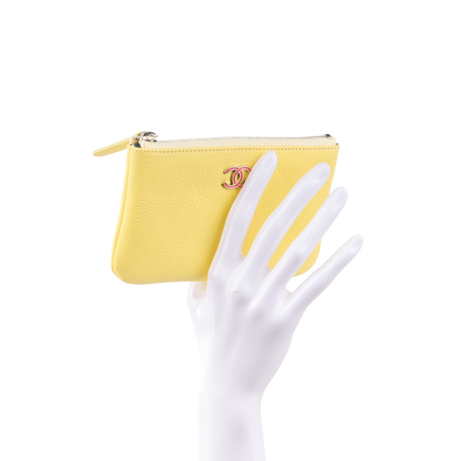 Chanel Goatskin Small Cosmetic Case Yellow 2 of 7