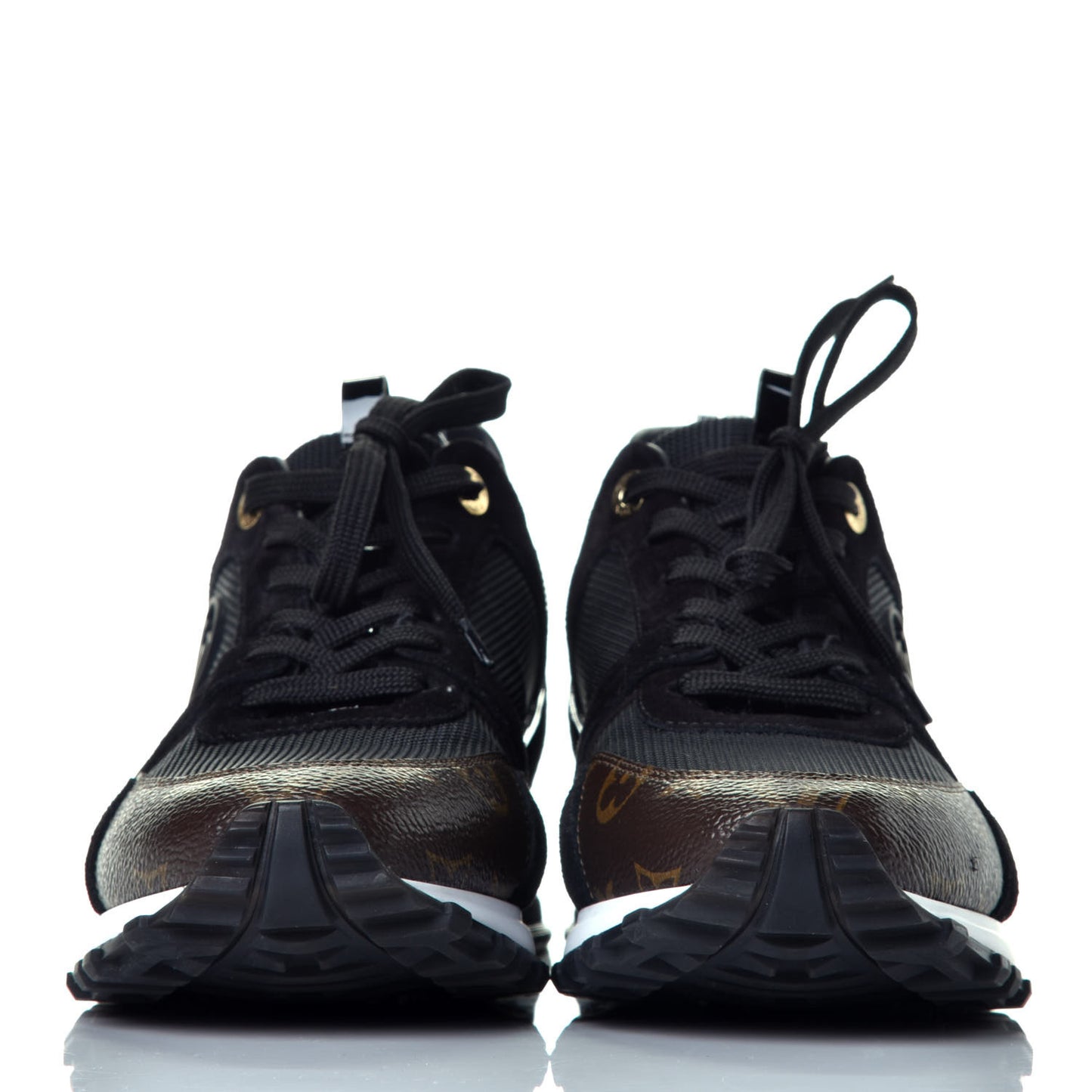 Suede Monogram Run Away Sneakers 42 Black