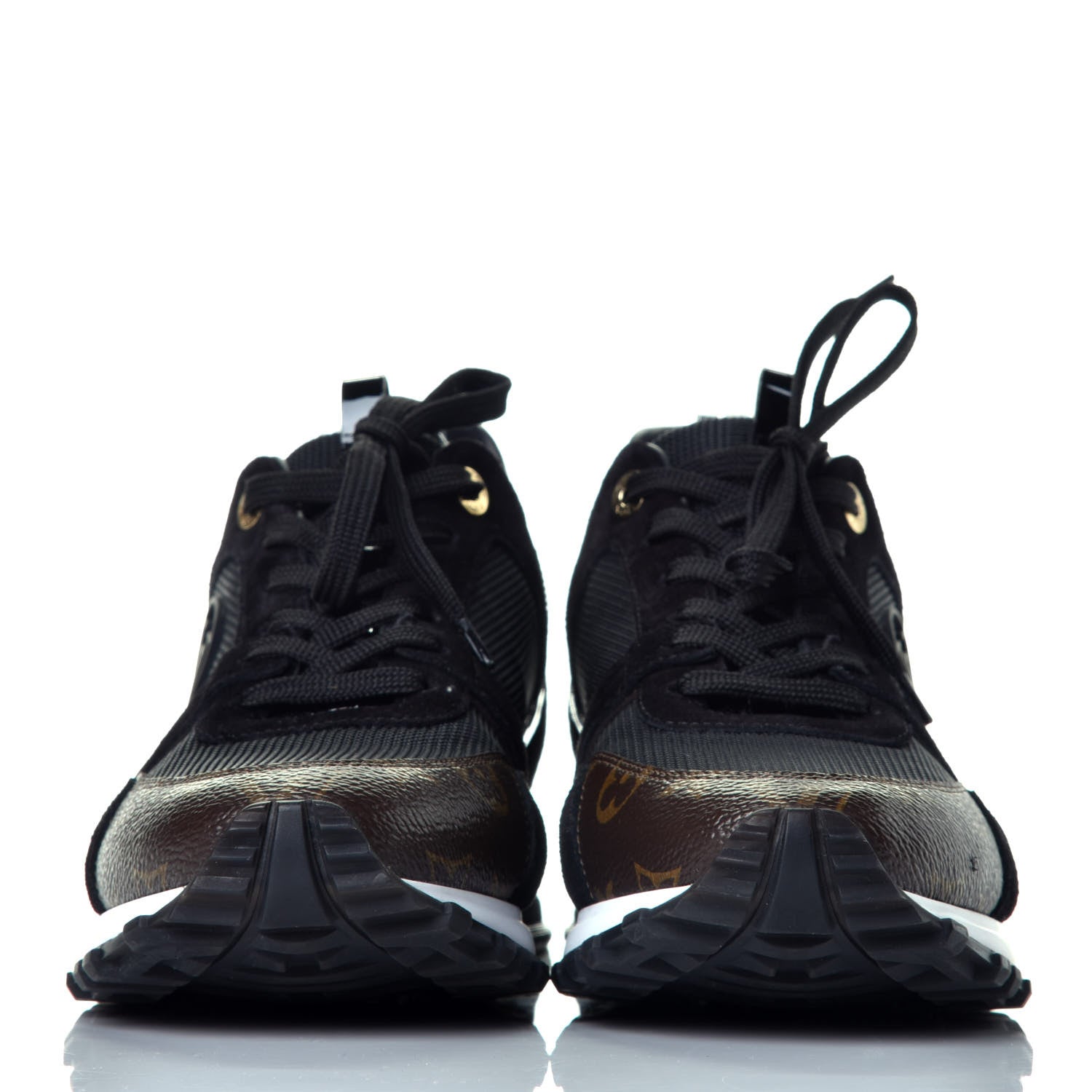 Louis Vuitton Suede Monogram Run Away Sneakers 42 Black 2 of 9