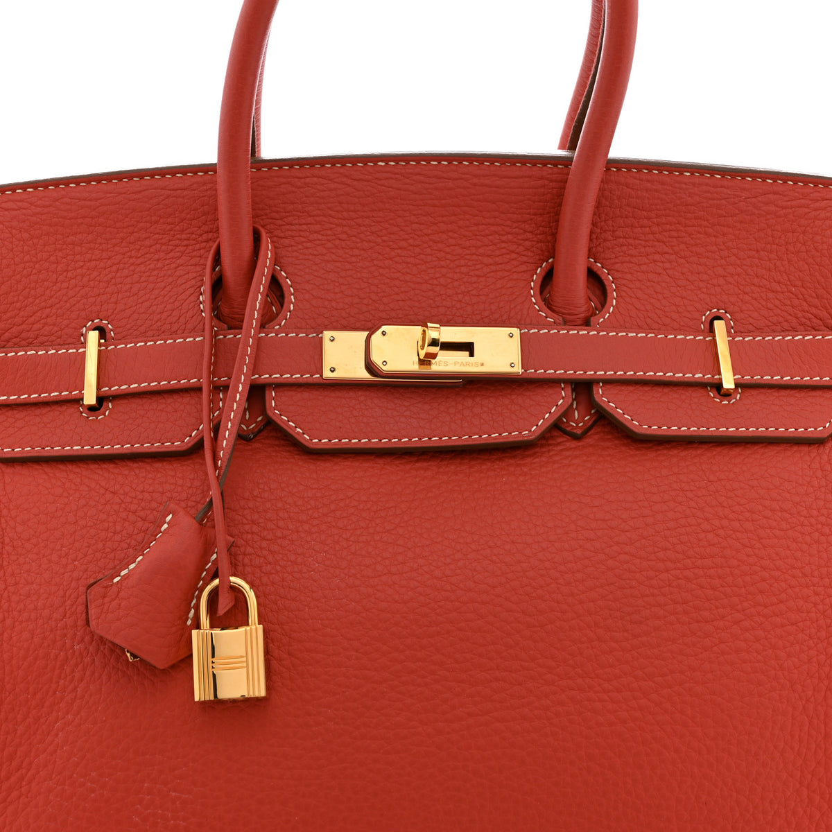 Hermes Taurillon Clemence Birkin 35 Sanguine 8 of 16