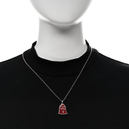 Gucci Sterling Silver Enamel GucciGhost Ghost Pendant Necklace Red 2 of 6