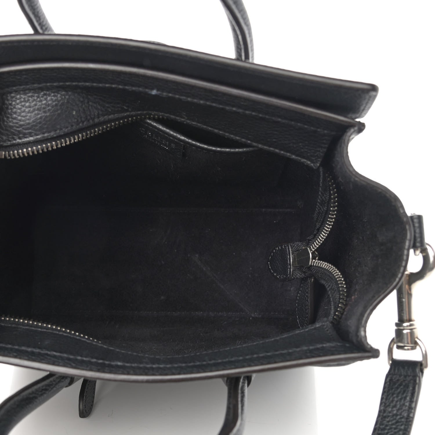 Celine Drummed Calfskin Nano Luggage Black 5 of 22