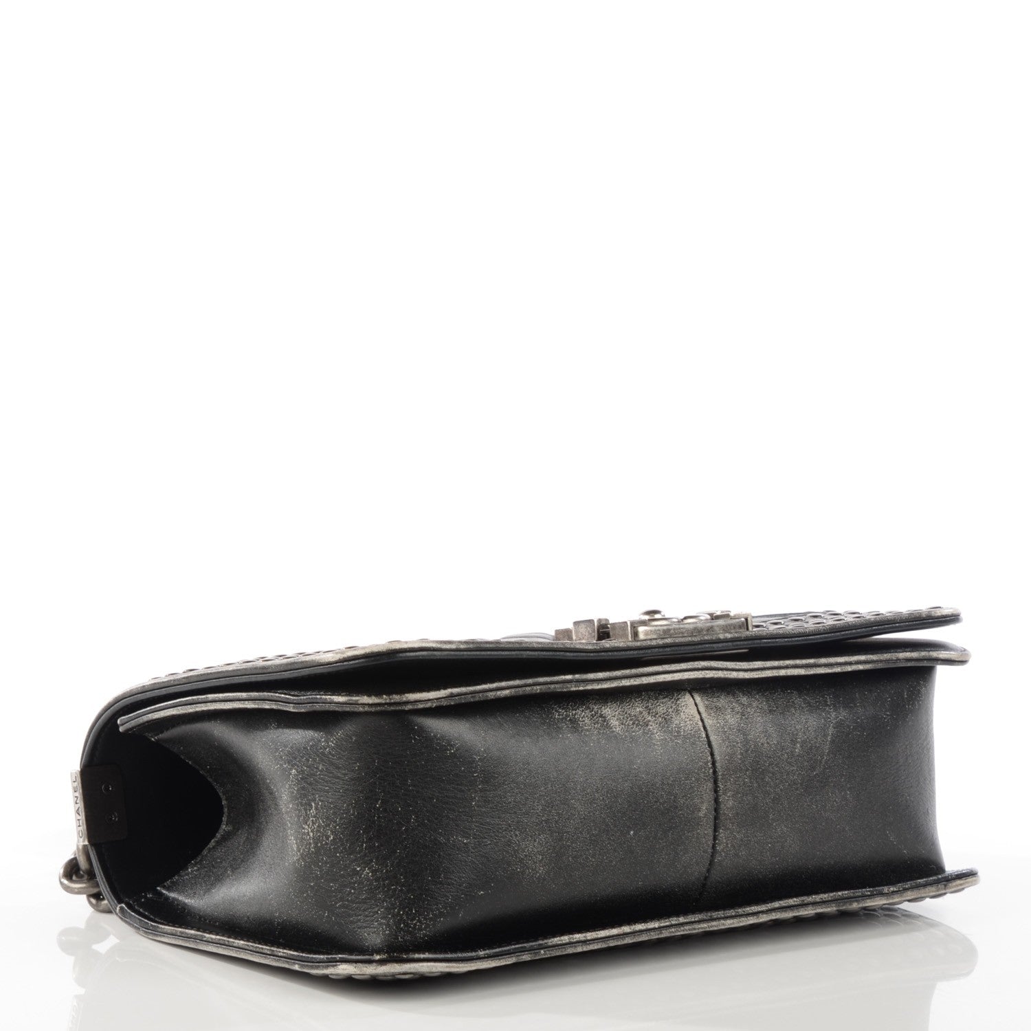 Chanel Faded Calfskin Medium Studded Boy Flap Black 4 of 11