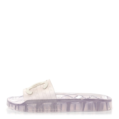 Chanel PVC Transparent CC Flat Slide Sandals 39 White 1 of 10