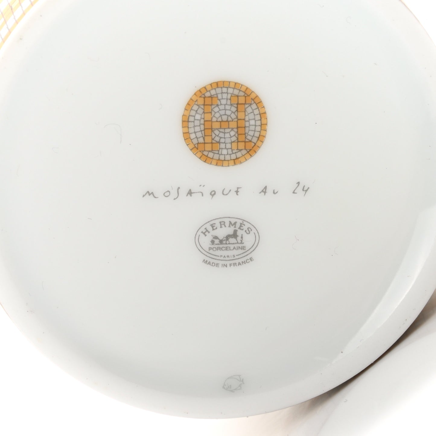 Porcelain Mosaique Au 24 Platine Tea Cup And Saucer Gold