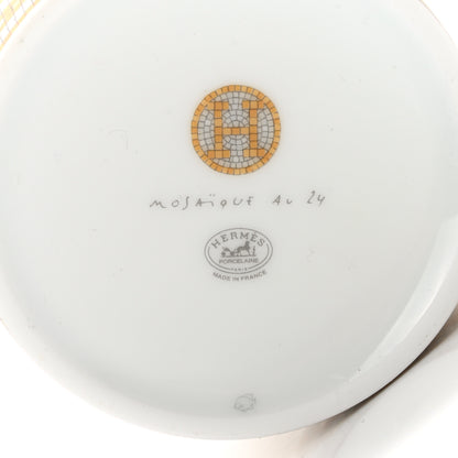 Hermes Porcelain Mosaique Au 24 Platine Tea Cup And Saucer Gold 8 of 9