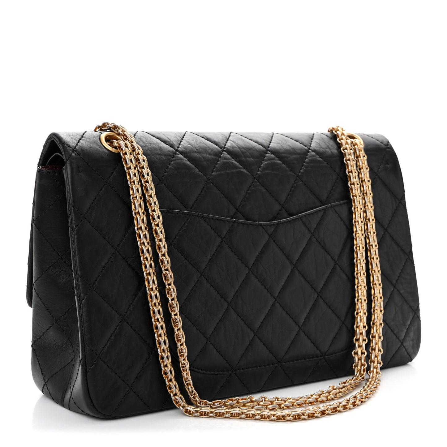 Aged Calfskin Quilted 2.55 Reissue 227 Flap Black