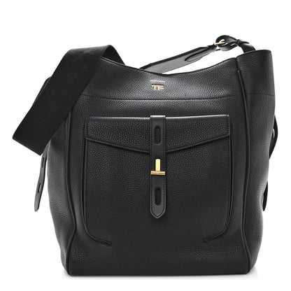 Tom Ford Calfskin Large Hollywood T Twist Tote Black 1 of 10