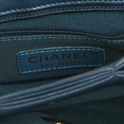 Chanel Calfskin Quilted Small Double Pocket Top Handle Flap Blue 6 of 16