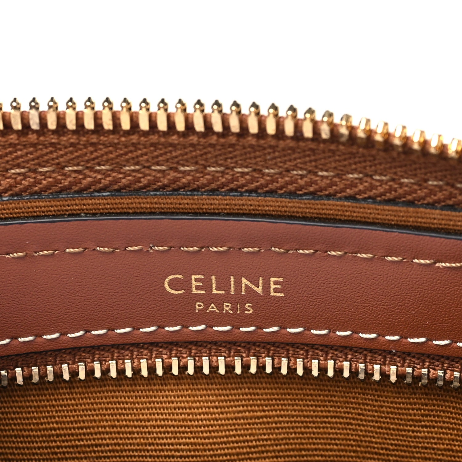 Celine Triomphe Canvas Calfskin Boston Bag Tan 6 of 10