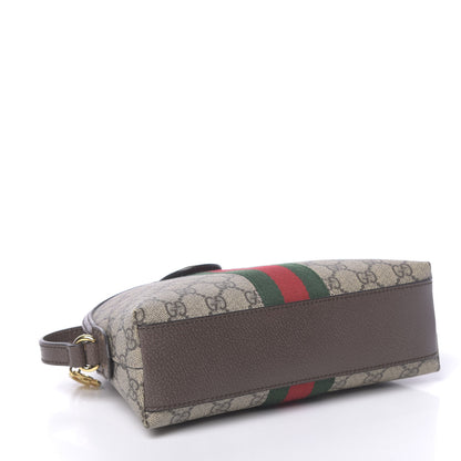 Gucci GG Supreme Monogram Textured Dollar Calfskin Web Small Ophidia Dome Shoulder Bag Beige Ebony New Acero 4 of 10