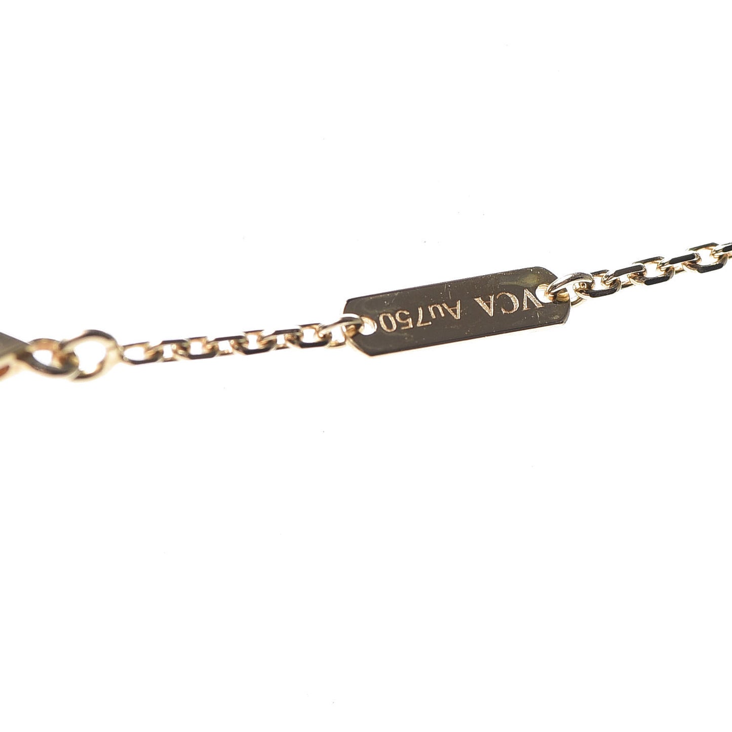 18K Yellow Gold Mother of Pearl Vintage Alhambra Pendant Necklace