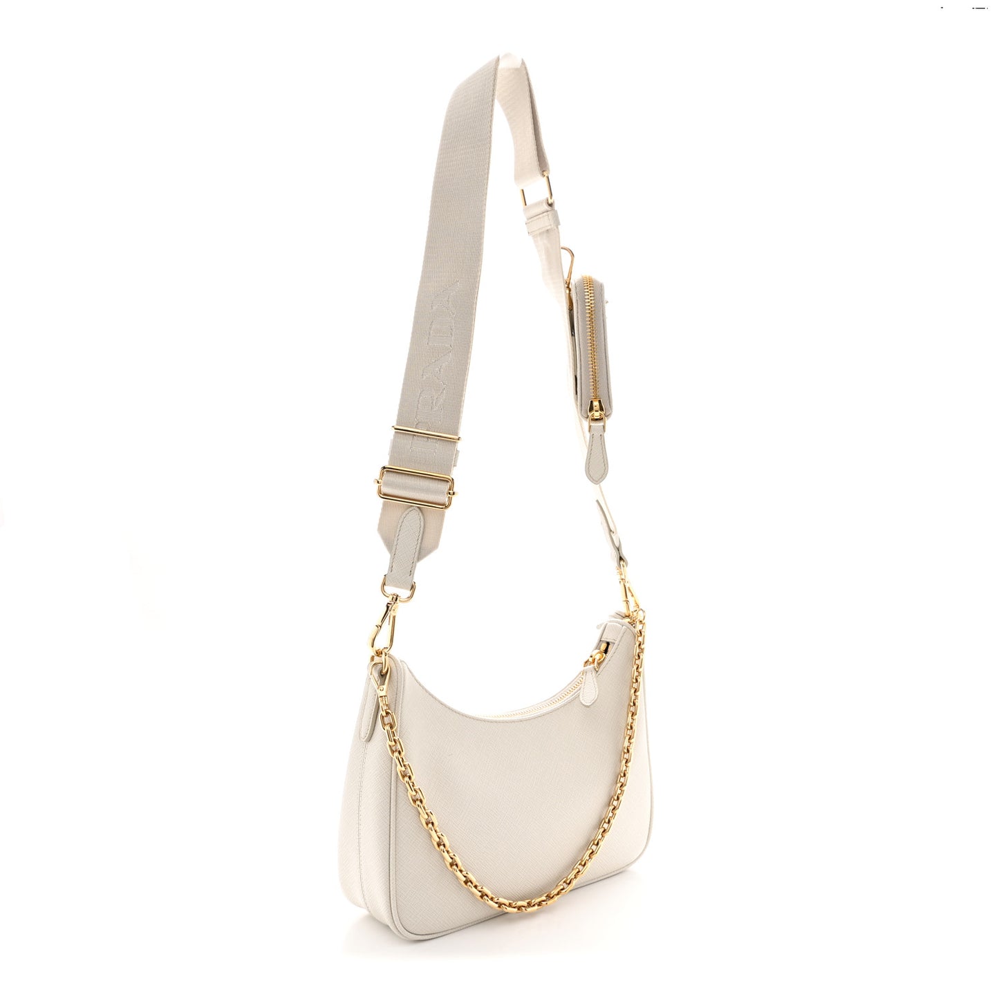 Saffiano Re-Edition 2005 Shoulder Bag White