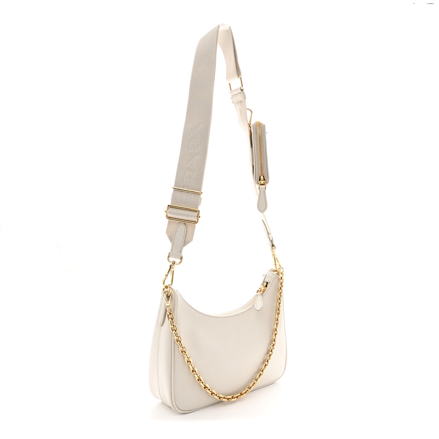 Prada Saffiano Re-Edition 2005 Shoulder Bag White 3 of 10