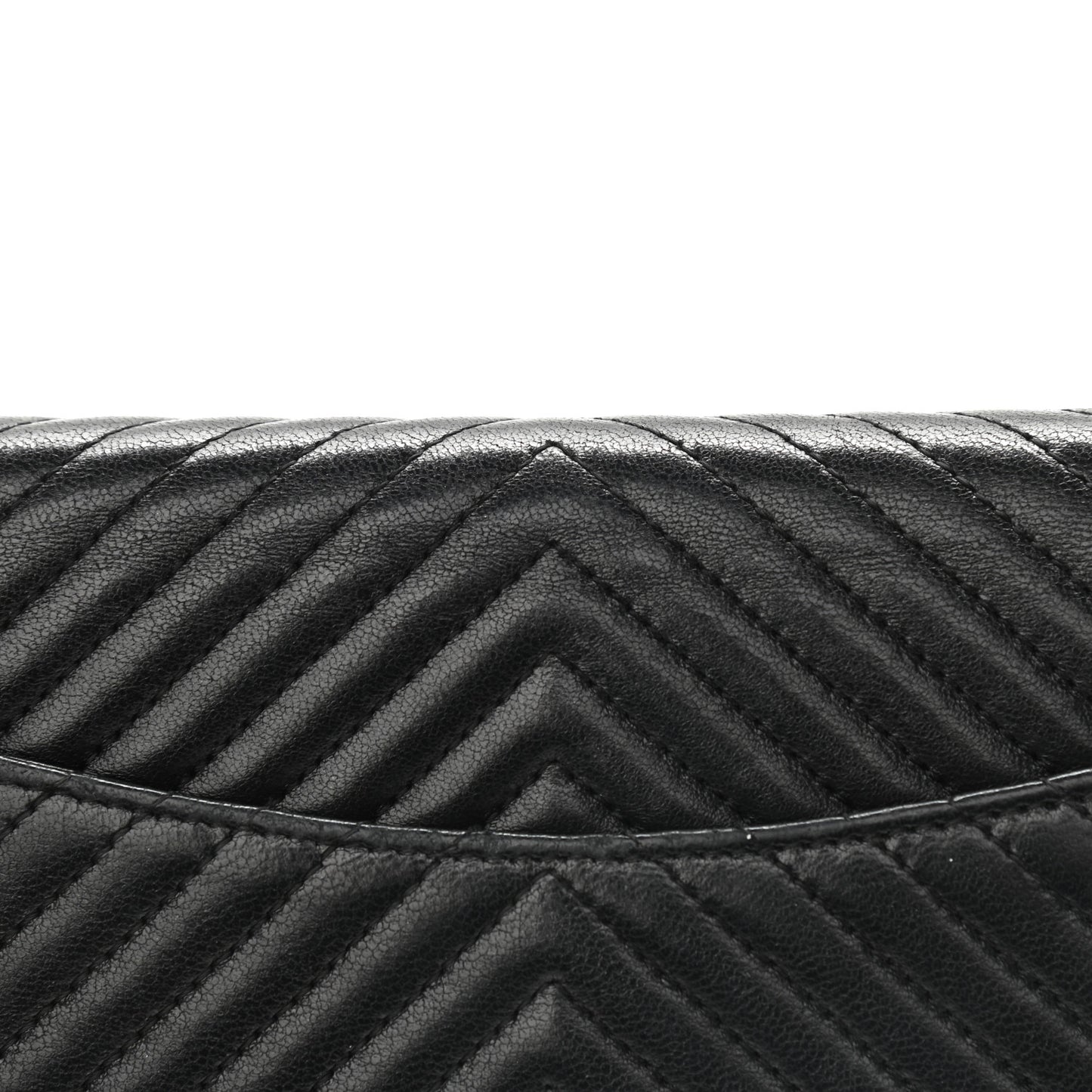 Lambskin Chevron Quilted Wallet On Chain WOC So Black