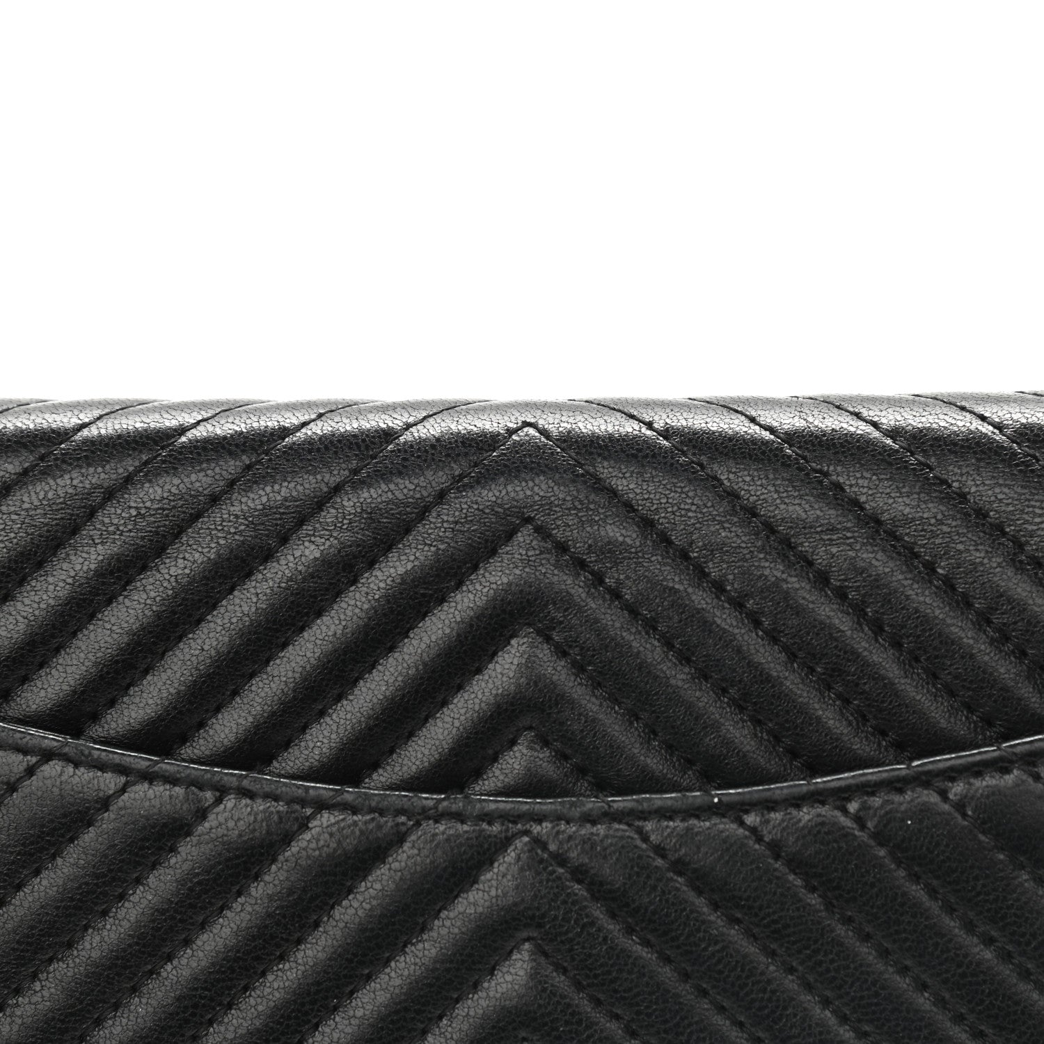 Chanel Lambskin Chevron Quilted Wallet On Chain WOC So Black 12 of 12