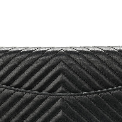 Chanel Lambskin Chevron Quilted Wallet On Chain WOC So Black 12 of 12