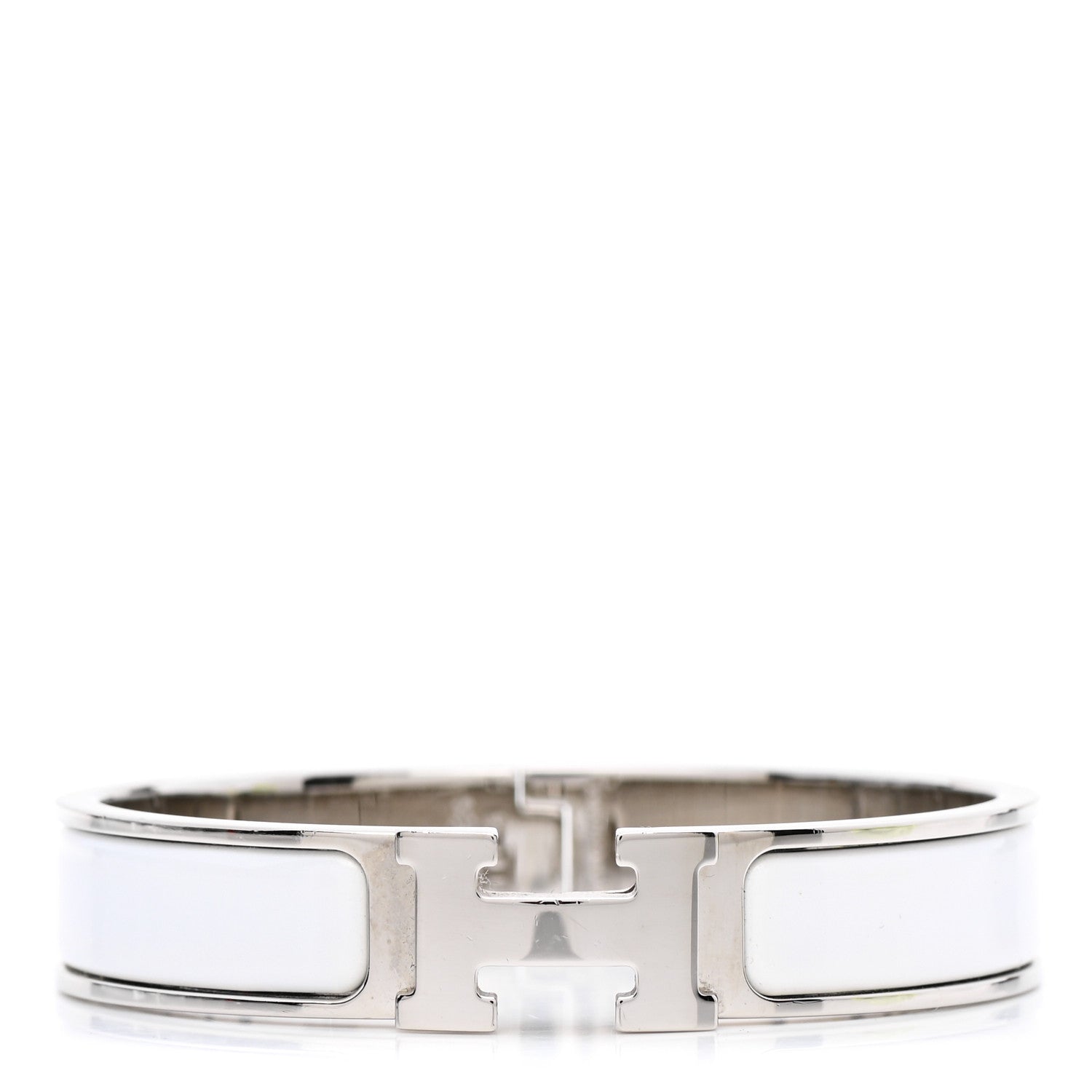 Hermes Enamel Narrow Clic Clac H Bracelet PM White 1 of 5