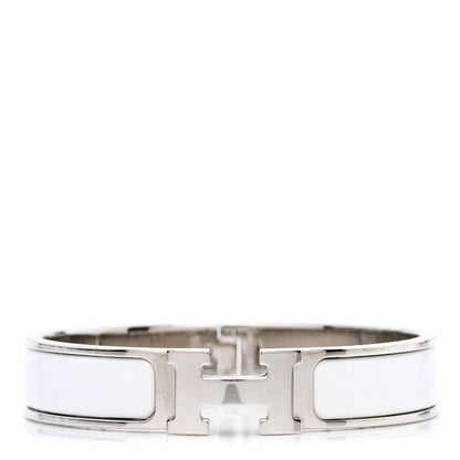 Hermes Enamel Narrow Clic Clac H Bracelet PM White 1 of 5