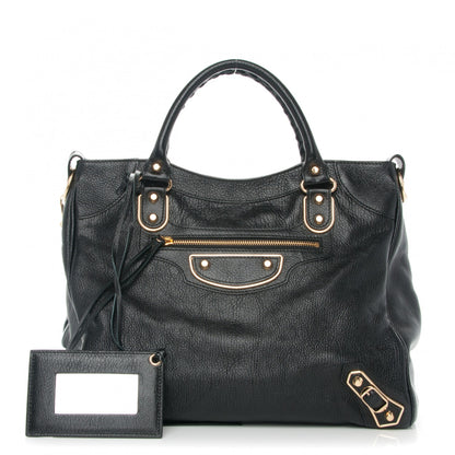Balenciaga Chevre Gold Metallic Edge Hardware Velo Black 1 of 7