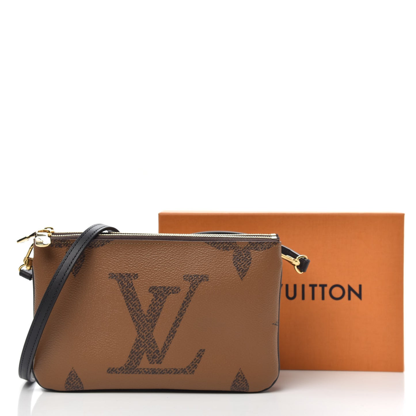 Reverse Monogram Giant Double Zip Pochette