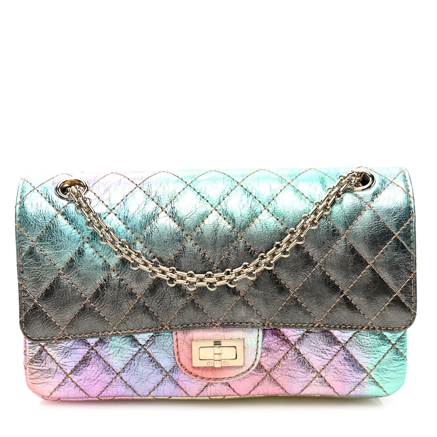 Chanel Metallic Goatskin Quilted 2.55 Reissue 225 Flap Multicolor 1 of 10