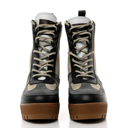 Louis Vuitton Suede Calfskin Monogram Platform Desert Boots 37.5 Dark Gray 2 of 9