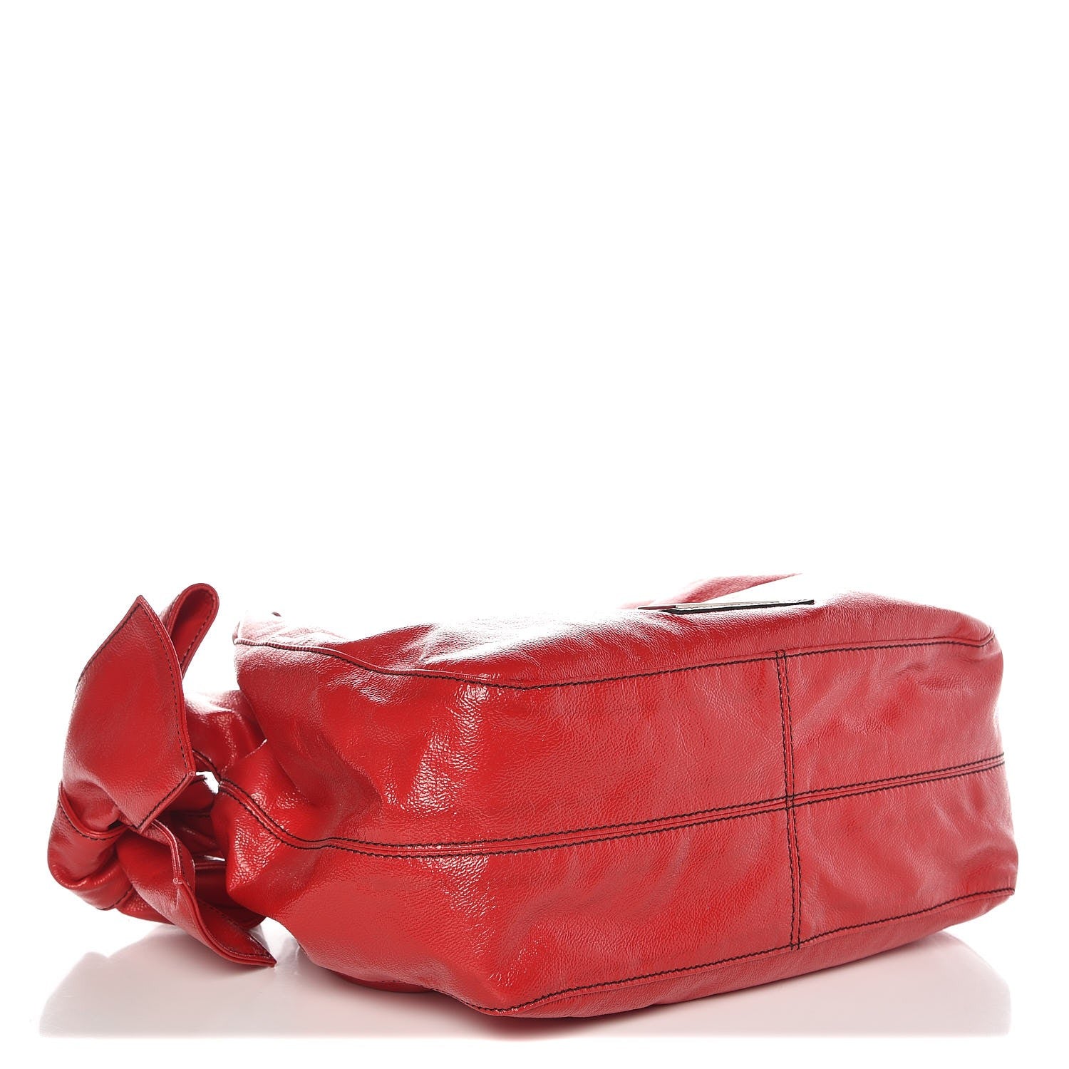 Valentino Garavani Crinkled Canvas Small Nuage Bow Hobo Red 4 of 7