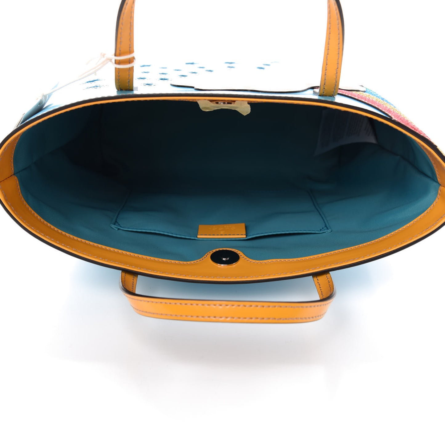 Calfskin Childrens Rainbow Tote Blue
