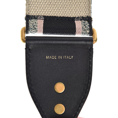 Christian Dior Canvas Embroidered Shoulder Strap Rose Multicolor 4 of 5