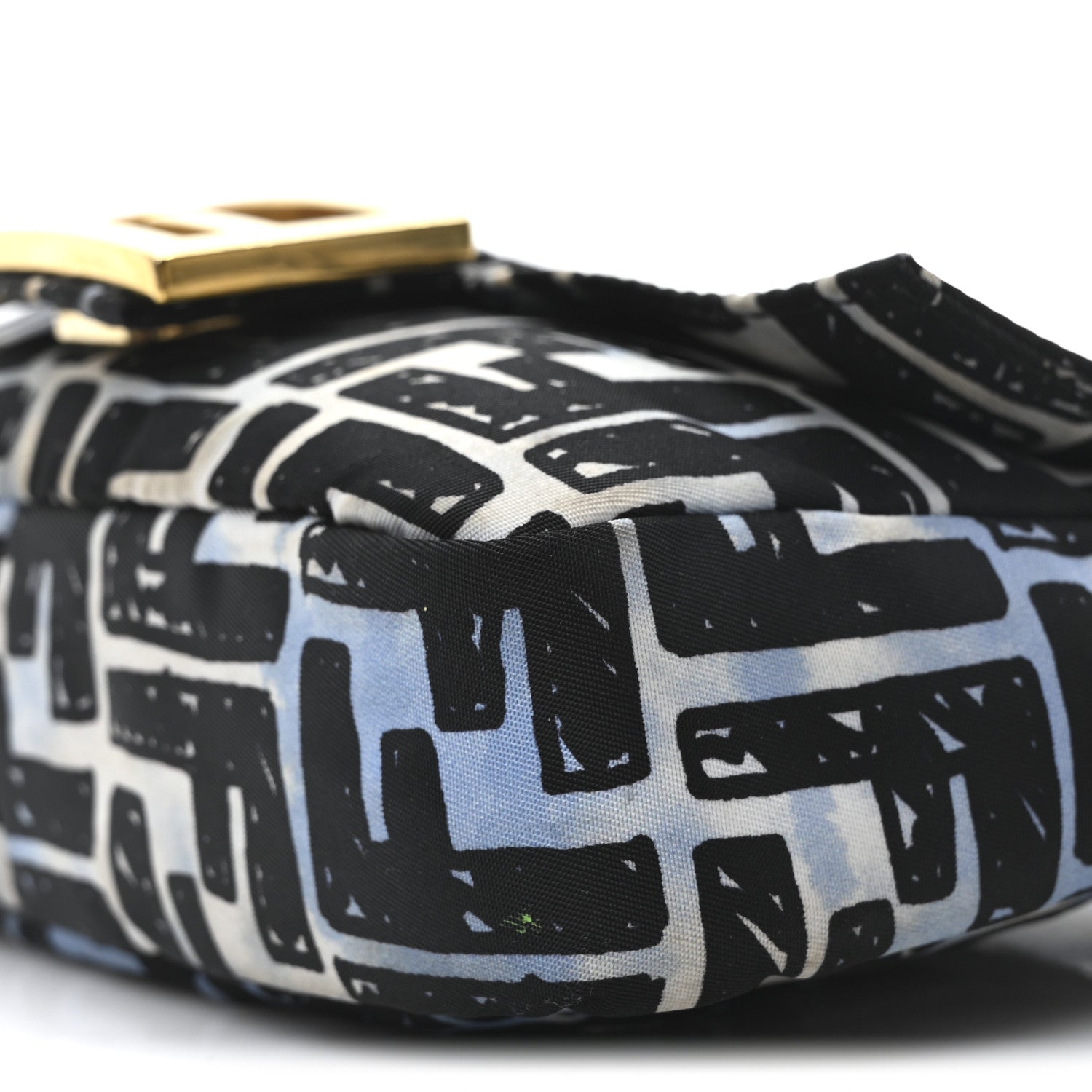 Fendi X JOSHUA VIDES Nylon FF Cloudy Mini Belt Baguette Bag White Celeste Black 10 of 10