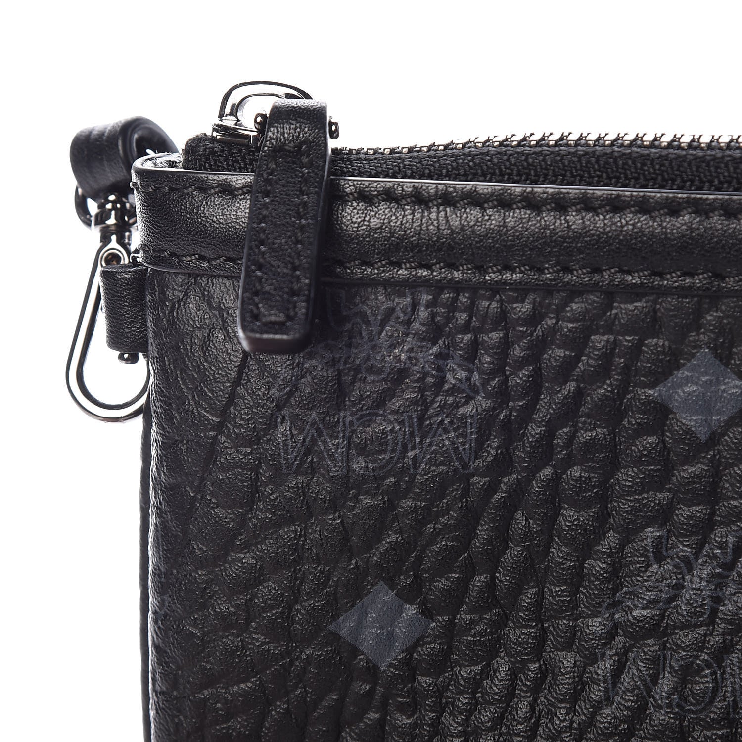 MCM Visetos Liz Shopper Tote Pouch Black 10 of 10