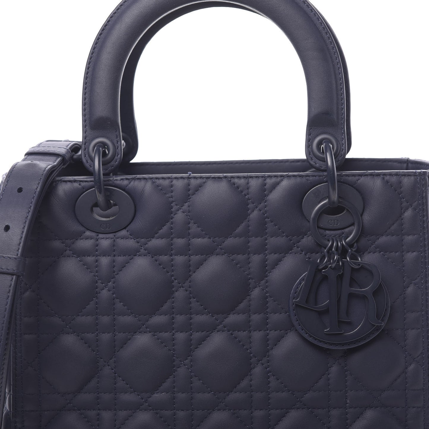 Ultra Matte Calfskin Cannage Medium Lady Dior Blue