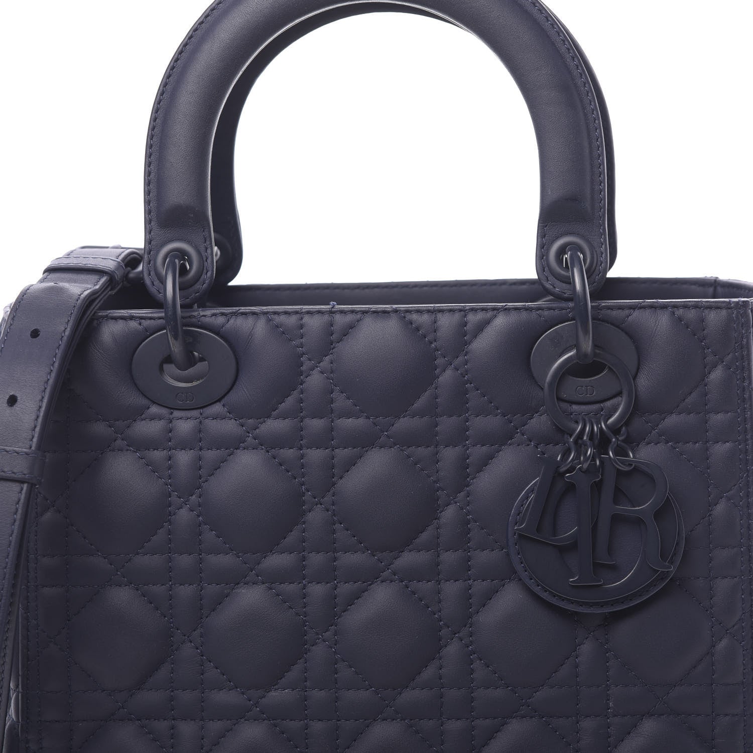 Christian Dior Ultra Matte Calfskin Cannage Medium Lady Dior Blue 9 of 11