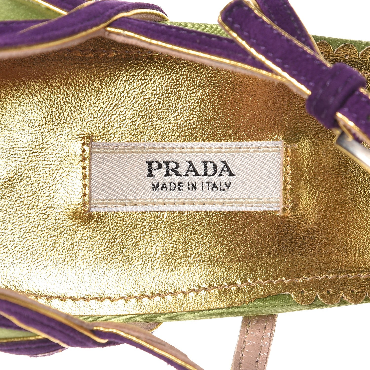 Prada Satin Suede Strappy Sandals 40 Green 6 of 13