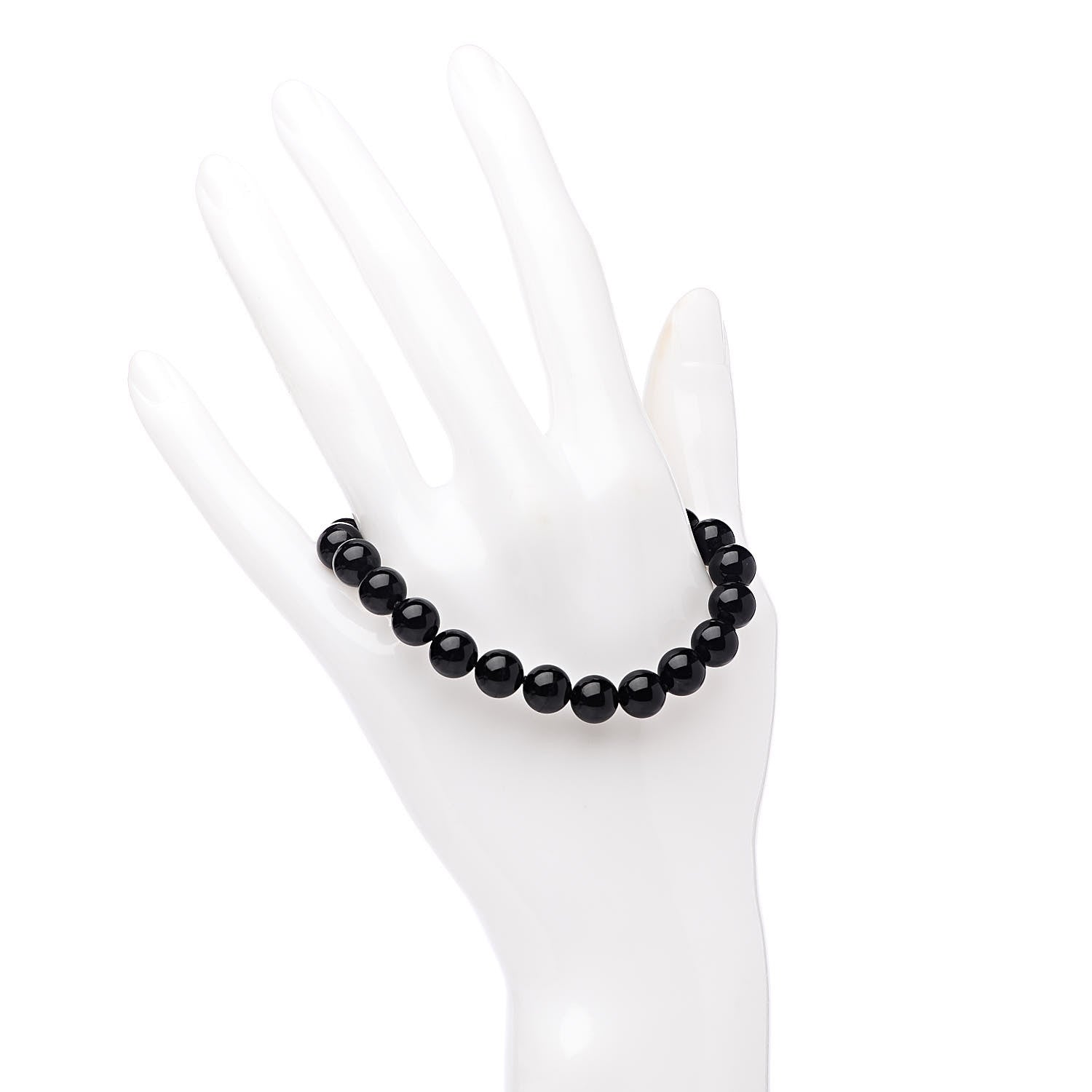 Tiffany Sterling Silver Black Onyx Bead Toggle Bracelet 2 of 5