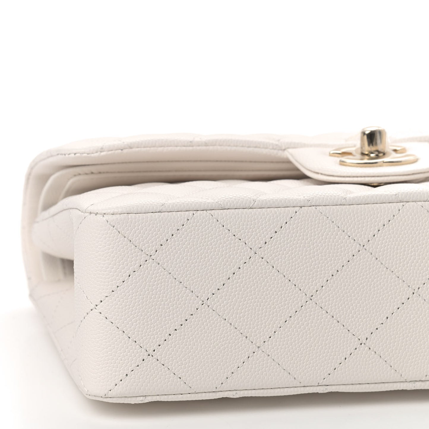Caviar Quilted Small Double Flap White