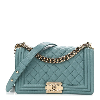 Chanel Caviar Quilted Medium Boy Flap Light Blue 1 of 11