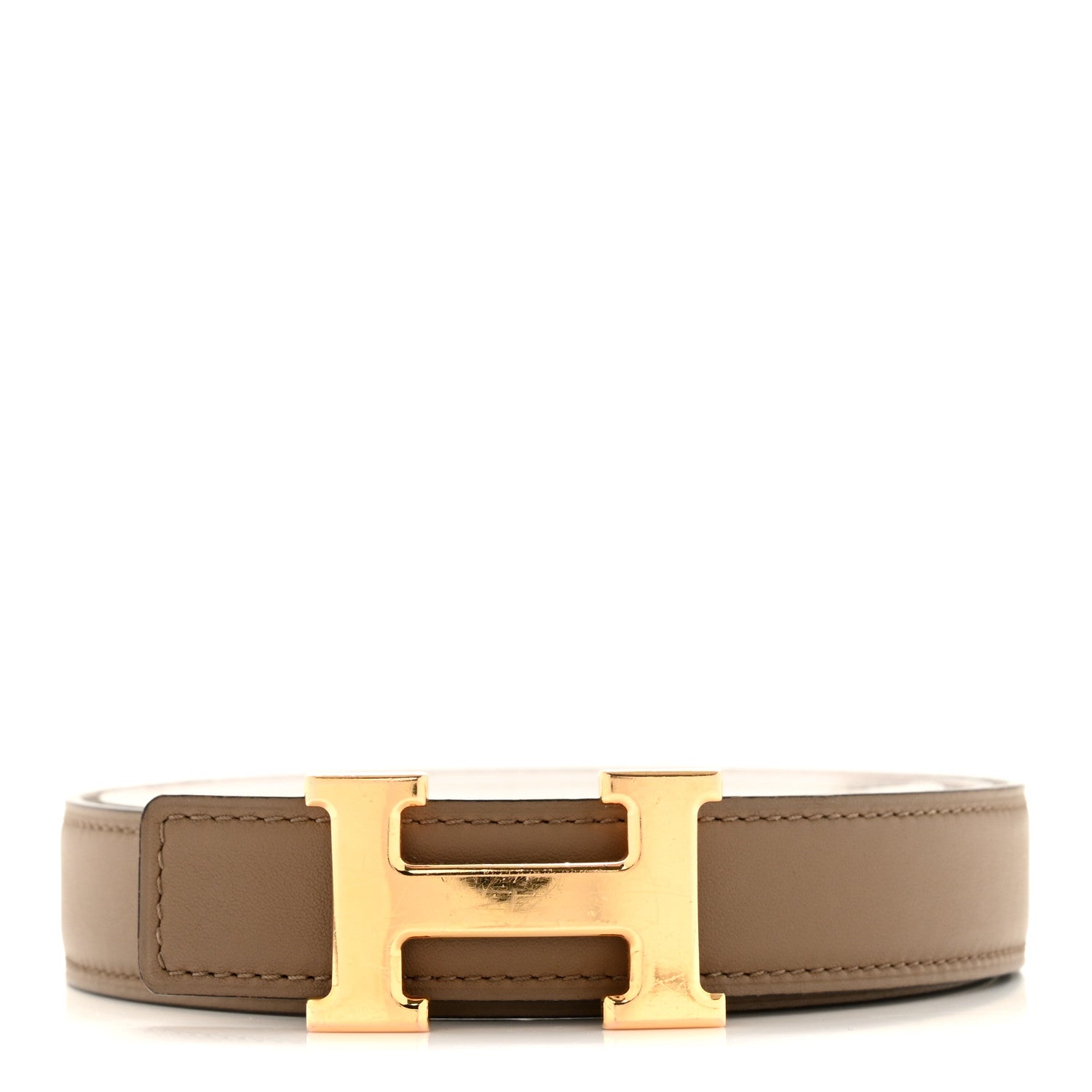 Hermes Swift Epsom 32mm H Belt 80 32 Etain White 1 of 8