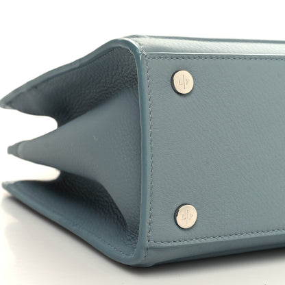 Loro Piana Grained Calfskin Cluisee Petite Top Handle Bag Sky Blue 9 of 10