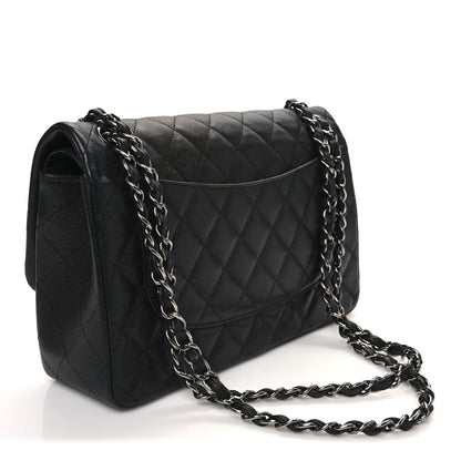 Chanel Iridescent Caviar Quilted Jumbo Double Flap Black 3 of 10