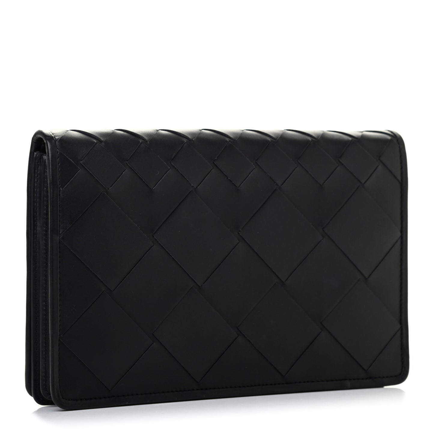 Nappa Intrecciato Medium Woven Clutch Clutch Black