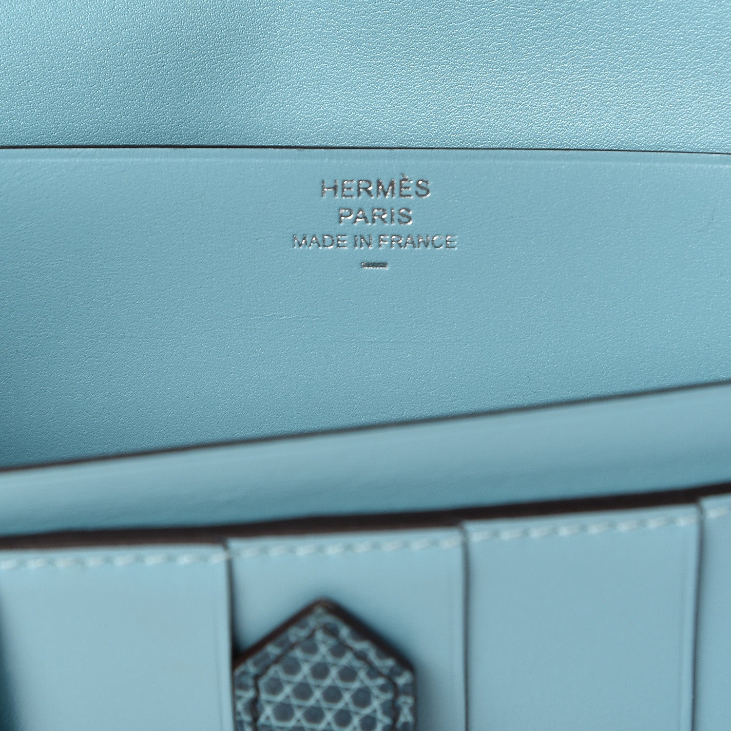 Hermes Tadelakt Lizard Bearn Gusset Wallet Bleu Atoll Bleu Petrole 6 of 7