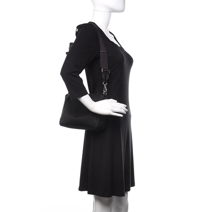 Prada Tessuto Nylon Saffiano Pocket Zippered Shoulder Bag Black 2 of 9