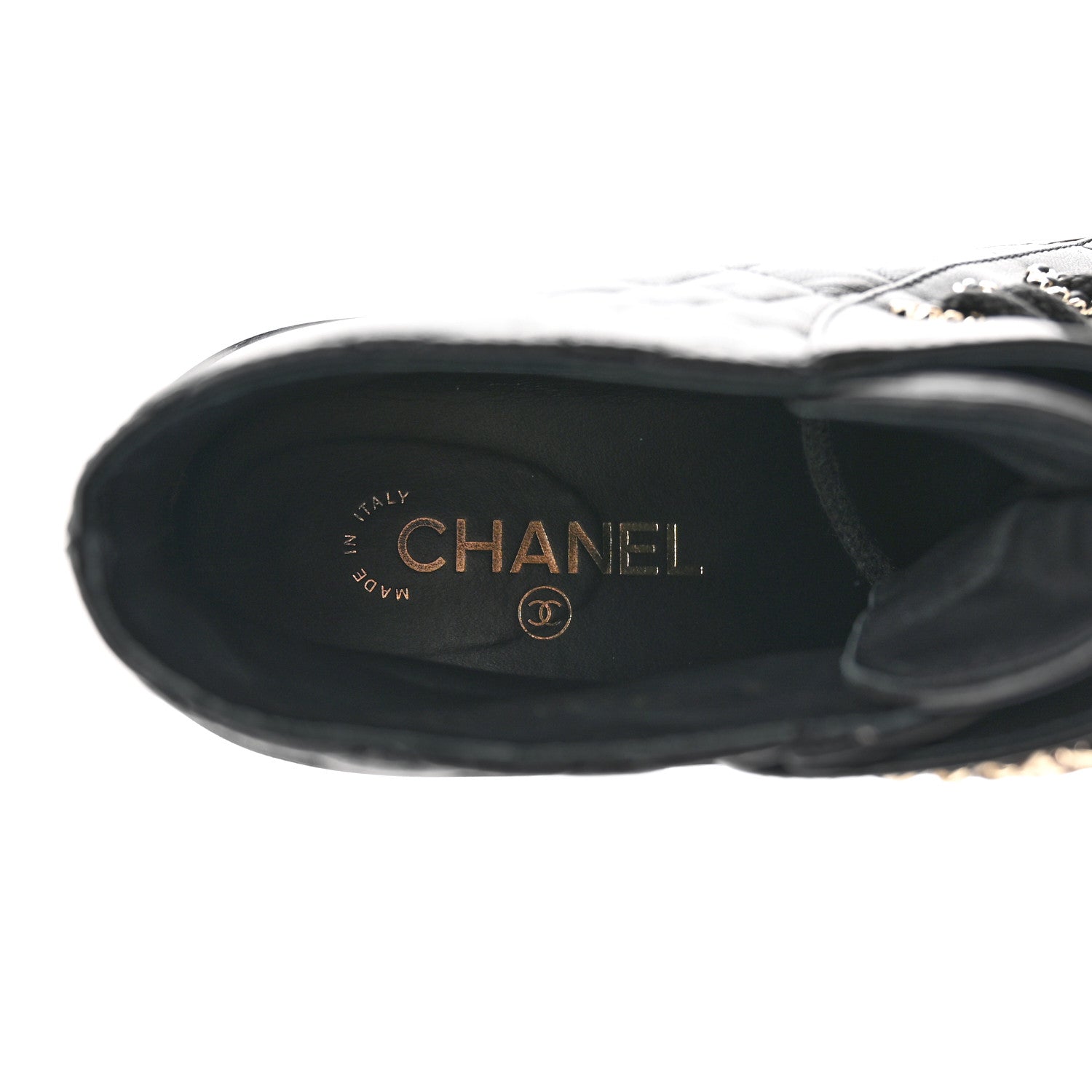 Chanel Shiny Lambskin Quilted Lace Up Combat Boots 40.5 Black 7 of 14