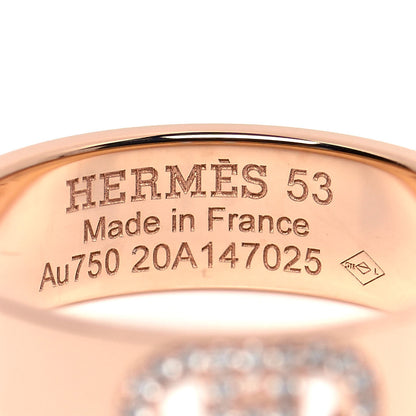 Hermes 18K Rose Gold Diamond PM H D'Ancre Ring 53 6.25 8 of 10
